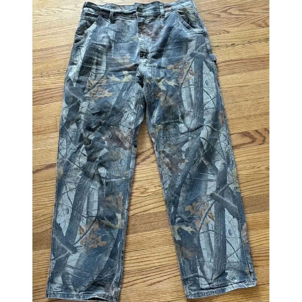 Vintage Carhartt Pants 36 x 32 B158 Camo RealTree Carpenter Dungaree Fit